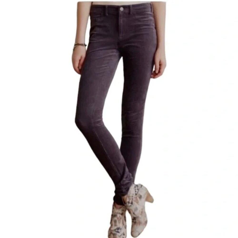 Pilcro and the Letterpress Skinny Pants in Charcoal Gray